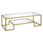 Hudson&Canal - Table basse rectangulaire Athena 54" L - Laiton-Un design glamour pour votre salon, votre bureau et plus encore