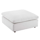 Modway - Commix Duvet Rempli Trop Rempli Performance Velvet Ottoman - Blanc-Construction en bois massif