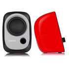 Edifier - Haut-parleurs d’ordinateur actifs R12U alimentés par USB, avec contrôle du volume et prise pour écouteurs – Rouge-Design élégant et peu encombrant – Recouvert d’un fini vinyle à effet grain de bois et doté d’une grille à profil bas, ce caisson de basses s’intègre harmonieusement à tout décor. Son coffret vertical mince permet une installation flexible dans des espaces restreints ou non conventionnels