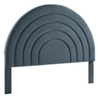 Modway - Solana Arqué Performance Velvet Tête de lit complète, Cadet Blue-Sellerie en velours Performance résistante aux taches