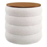 Modway - Mezzo Manche Tissu Boucle Ottoman de stockage - Nuage-Chenal Touffé