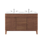Modway - Render 48" Meuble de salle de bain à double lavabo - Blanc noyer-8