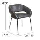 Fauteuil d'appoint contemporain pour aire de réception, cuir gris, série Fusion-LeatherSoft est une combinaison de cuir et polyuréthane pour plus de douceur et de durabilité