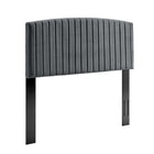 Modway - Rebecca Performance Velvet Tête de lit complète / Queen, Charbon de bois-Tête de lit Glam Deco