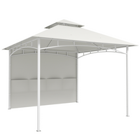Outsunny - Pavillon de jardin 10 pi l x 10 pi L - double toit pour l’extérieur - blanc crème-Toit en polyester à double niveau UPF30+ pour la ventilation et la protection solaire