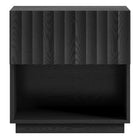 Hudson&Canal - Table de chevet rectangulaire cannelée Jason - 24 po l - Grain noir-Il est doté d'un tiroir à glissières douces et d'un espace de rangement inférieur ouvert