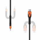 UAG - Câble Charge/Sync Robuste Kevlar USB-C USB-C 5p, Noir/Orange-Noyau renforcé en Kevlar 