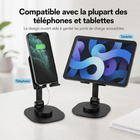 Baseline - Support pliable rotatif à 360 degrés pour téléphone et tablette - noir-Les coussinets antidérapants aident à protéger l’appareil et à maintenir le support en place