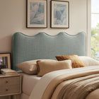 Modway - Athena Rayé Tissu tapis Tête de lit King Size, Bande bleue Spa-Rembourrage en mousse dense