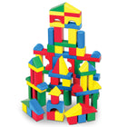 Melissa & Doug - Boîte de blocs 100 pièces-Les blocs sont disponibles en 4 couleurs et neuf formes