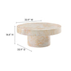 Modway - Alora Intérieur - Terrasse extérieure Rond de béton Table basse - Honey Onyx-Construction en béton solide