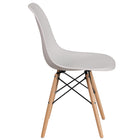 Flash Furniture - 2 pièces Chaise de la série Elon en plastique blanc avec pattes en bois-Utilisation idéale: chaise de salle à manger, chaise d’appoint de salon, chaise auxiliaire de bureau à la maison.