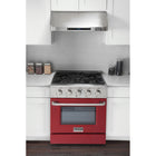 Kucht - 30 po Série KNG Cuisinière Pro Style au gaz naturel - Acier inoxydable/Rouge-Porte de four interchangeable disponible en neuf couleurs
