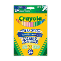 Marqueurs lavables à trait fin ultra-propres Crayola, ensemble de 24-Comprend 24 marqueurs lavables ultra-propres à trait fin aux couleurs classiques, parfaits pour la classe