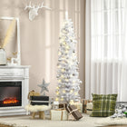 HOMCOM - Sapin de Noël artificiel illuminé forme crayon 1 - 8 m 395 branches-Le design naturel nu offre suffisamment d'espace pour accrocher les ornements, et vous pouvez organiser les différentes façons de décorer dans l'espace de vie ou le bureau 