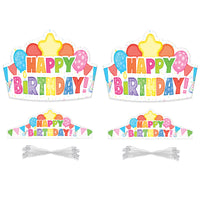 Carson Dellosa - Couronnes de joyeux anniversaire, 30 par paquet, 2 paquets-Les bandes élastiques permettent aux couronnes de s'adapter facilement à la plupart des tailles de tête