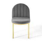 Modway - Isla Chenal Touffé Performance Velvet Fauteuil d’appoint de salle à manger - Gris or-8