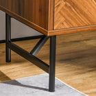 HOMCOM - Table de chevet avec 2 tiroirs - noyer brun-Assemblage requis