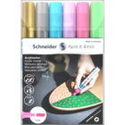 Schneider - Marqueurs de peinture Paint-It 320 - Or/Argent - Paquet de 6-Disponible dans des couleurs d'encre dorées vives pour permettre une créativité optimale