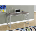 Monarch Specialties - 7204 Bureau 48 po L - Taupe Fonce/Metal Chrome-La construction robuste avec un plateau de table épais, facile à nettoyer, fait de ce bureau compact un choix parfait pour un bureau à domicile, que ce soit pour le travail ou les études.