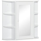 HOMCOM - Armoire à pharmacie murale avec miroir - blanc-L’armoire de salle de bain ne prend pas beaucoup de place tout en offrant un espace de rangement généreux   