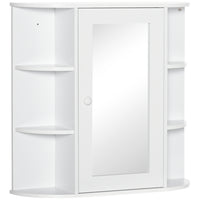 HOMCOM - Armoire à pharmacie murale avec miroir - blanc-L’armoire de salle de bain ne prend pas beaucoup de place tout en offrant un espace de rangement généreux   
