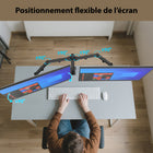 ShoppingAll - Support de bureau pour double écran LCD LED avec 2 options de montage - Noir-5
