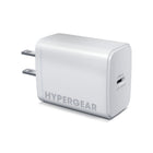 HyperGear - Chargeur mural USB-C GaN 40 W - Blanc-Chargement rapide de 40 W pour les appareils iOS et Android (téléphones, tablettes et autres)