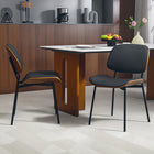 HOMCOM - Chaises de salle à manger style milieu du siècle moderne - noir - lot de 2-Le revêtement en polyuréthane est résistant à l’eau et à l’usure pour une durabilité accrue 