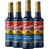 Torani - Sirop framboise bleu - 750 mL - paquet de 4-Plus que simple café : idéal pour les lattes, les frappes, les thés, les cocktails, les sodas artisanaux, les limonades, les milkshakes, les desserts et autres boissons mélangées congelées