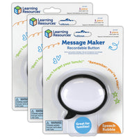 Learning Resources - Enregistreur de messages - Bulle de dialogue - Lot de 3-Affirmations audio : faites savoir à vos enfants que vous pensez à eux lorsque vous enregistrez une blague quotidienne, envoyez-leur une douce affirmation ou partagez un rappel important avec ce jouet d'apprentissage socio-émotionnel !