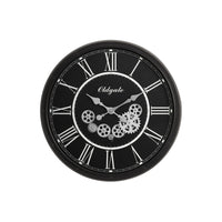Monarch Specialties - Horloge - 30 po Rond - Mécanisme D'Engrenage - Surdimensionné Grand - Horloge Murale - Noir - Transitionnel-Cette horloge murale ronde de 30 pouces, surdimensionnée et dotée d'un mécanisme à engrenages en noir élégant, est parfaite pour les décors de style transitionnel