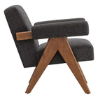 Modway - Lyra Tissu Fauteuil - Tissu gris foncé-Rembourrage en mousse dense