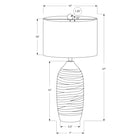 Monarch Specialties - Luminaire - 27 po H Lampe De Table - Résine Grise - Abat-Jour Ivoire / Crème - Moderne-Avec un cordon transparent de 5 pieds de long, cet accent d'éclairage parfaitement adapté peut être placé sur une table dextrémité ou de côté dans votre salon ou bureau à domicile, ou sur votre table de chevet pour un look contemporain frais dans votre chambre à coucher