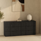 Manhattan Comfort - Clive 72" Commode double à 6 tiroirs style milieu du siècle moderne - Noir-Six tiroirs spacieux offrent un généreux espace de rangement pour les vêtements, le linge de maison et les essentiels du quotidien