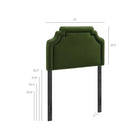 Modway - Magnolia Cuir végane Tête de lit - Vert mousse-Tête de lit jumelle rembourrée