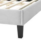 Modway - Soleil Performance Velvet Lit Queen, Gris clair-Poutre centrale renforcée et jambes de soutien