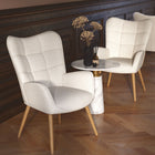 FurnitureR Chaise d'Appoint - Tissu beige ivoire-Peut être facilement associé à une table d'appoint ou d'appoint
