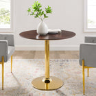 Modway - Verne 35 po Table à manger, Noyer cerise doré-Plateau en MDF