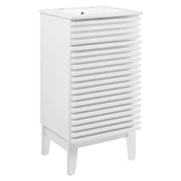 Modway - Render 18" Armoire à coiffeuse de salle de bain - Blanc blanc-Style moderne du milieu du siècle