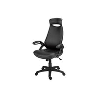 Monarch Specialties - 7276 Chaise De Bureau Multi-Position- Noir Simili-Cuir/-Chaise de bureau de type direction de qualité commerciale à haut dossier en tissu similicuir noir, durable, résistant aux taches et permettant une aération pour plus de confort.