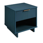 Manhattan Comfort - Table de nuit moderne Granville 18,11" à 1 tiroir - Bleu Minuit - Lot de 2-Parfait pour le rangement de chevet, les lampes ou les objets de décoration
