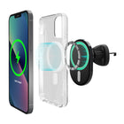 HyperGear - Chargeur de voiture sans fil MagVent MagSafe 15 W - Noir-Alignement magnétique parfait