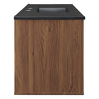 Modway - Transmit 48" Vanité de salle de bain murale - Noir noyer-Portes à fermeture douce