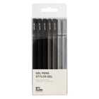 Stylos à gel noirs Gry Mattr, translucides, 7 par paquet-Stylo à gel