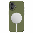 Blu Element - Coque Silicone avec MagSafe pour iPhone 16 Plus - Vert olive-Anti-poussière / Anti-traces de doigts