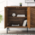 Modway - Harper Chevron Buffet - Noyer-Coussinets de pied non marqués