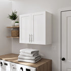 Prepac - Cabinet de rangement mural Elite 32 po avec portes à panneaux, cabinet de garde-manger avec 1 étagère ajustable - Blanc-Les portes en MDF à bords profilés (arrondis) ajoutent un niveau de sophistication