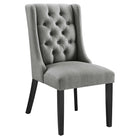 Modway - Baronet Bouton touffé Tissu Chaise à manger - Gris clair-Fauteuil d’appoint moderne élégant