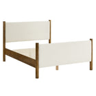 Modway - Maven Taille reine Boucle Tapis Lit de plateforme, Noyer plume-Cadre de lit en bois